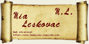 Mia Leskovac vizit kartica
